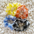 Gingham Hair Scrunchie Set of 4 for Women – Cute Ponytail Holders, Gift for Her