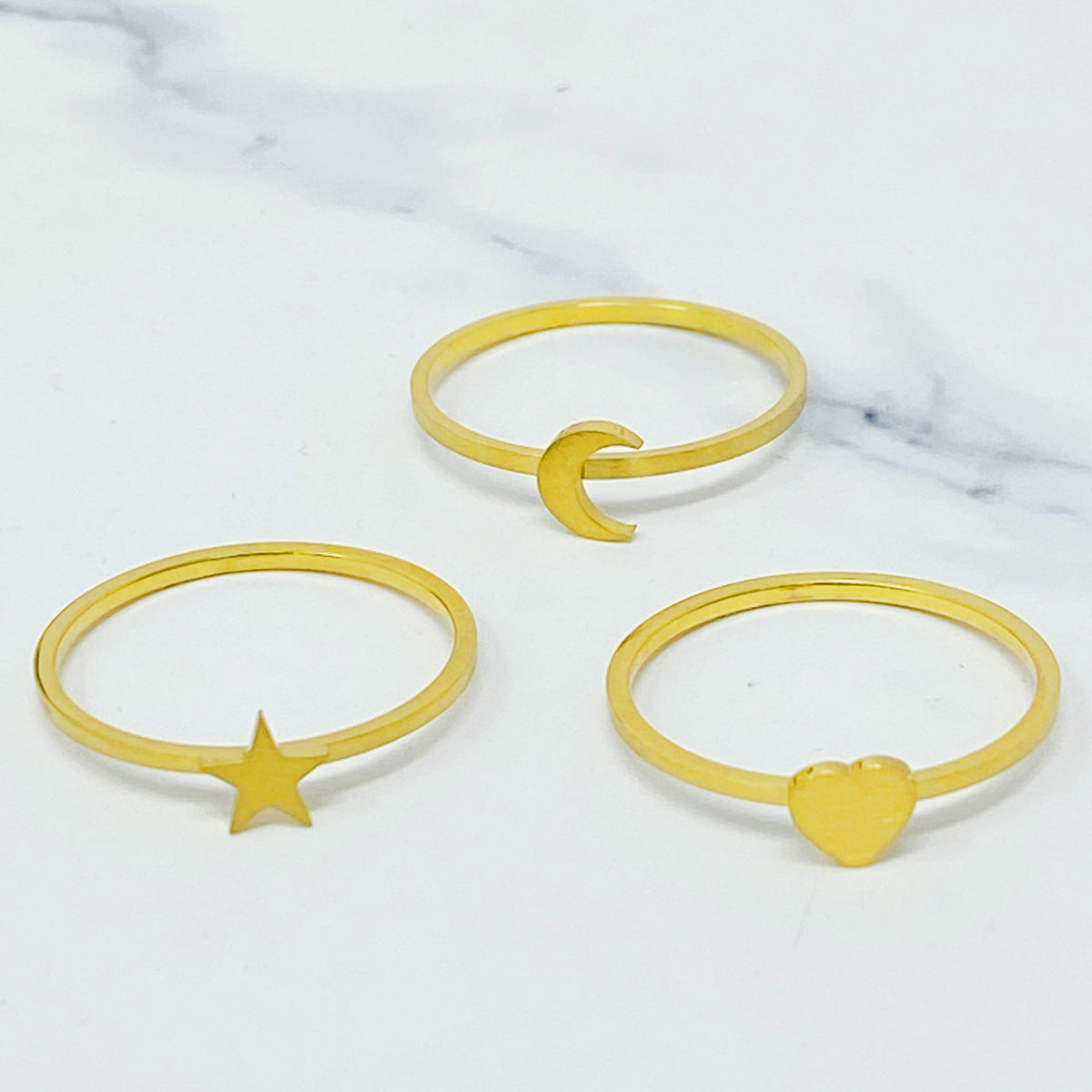 Tiny Figure Stackable Ring for Women – 18k Gold-Plated Charm Ring, Gift for Her