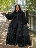 Elegant Plus Size Patchwork Mesh Maxi Dress for Women