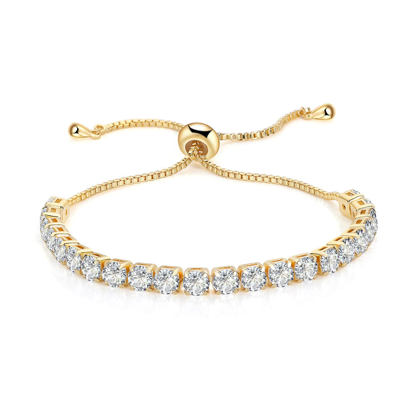 Gold-Tone Adjustable Zircon Tennis Bracelet