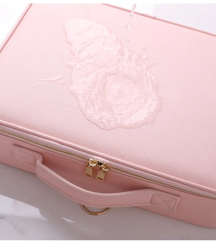 Travel Makeup Bag with Adjustable Dividers and Waterproof Design