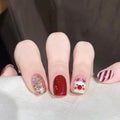 Festive Snowflake Press-On Nail Set – 24 Pieces