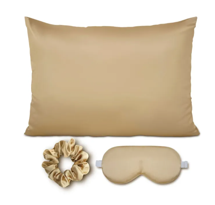 Satin Pillowcase 3-Piece Sleep Set for Women – Pillowcase, Eye Mask & Scrunchie, Gift for Her