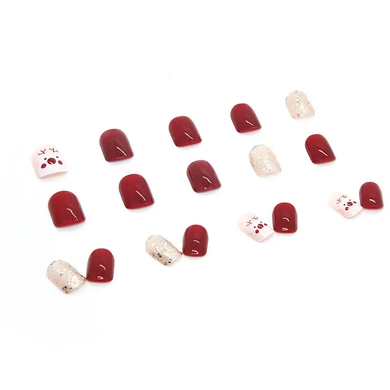 Festive Snowflake Press-On Nail Set – 24 Pieces