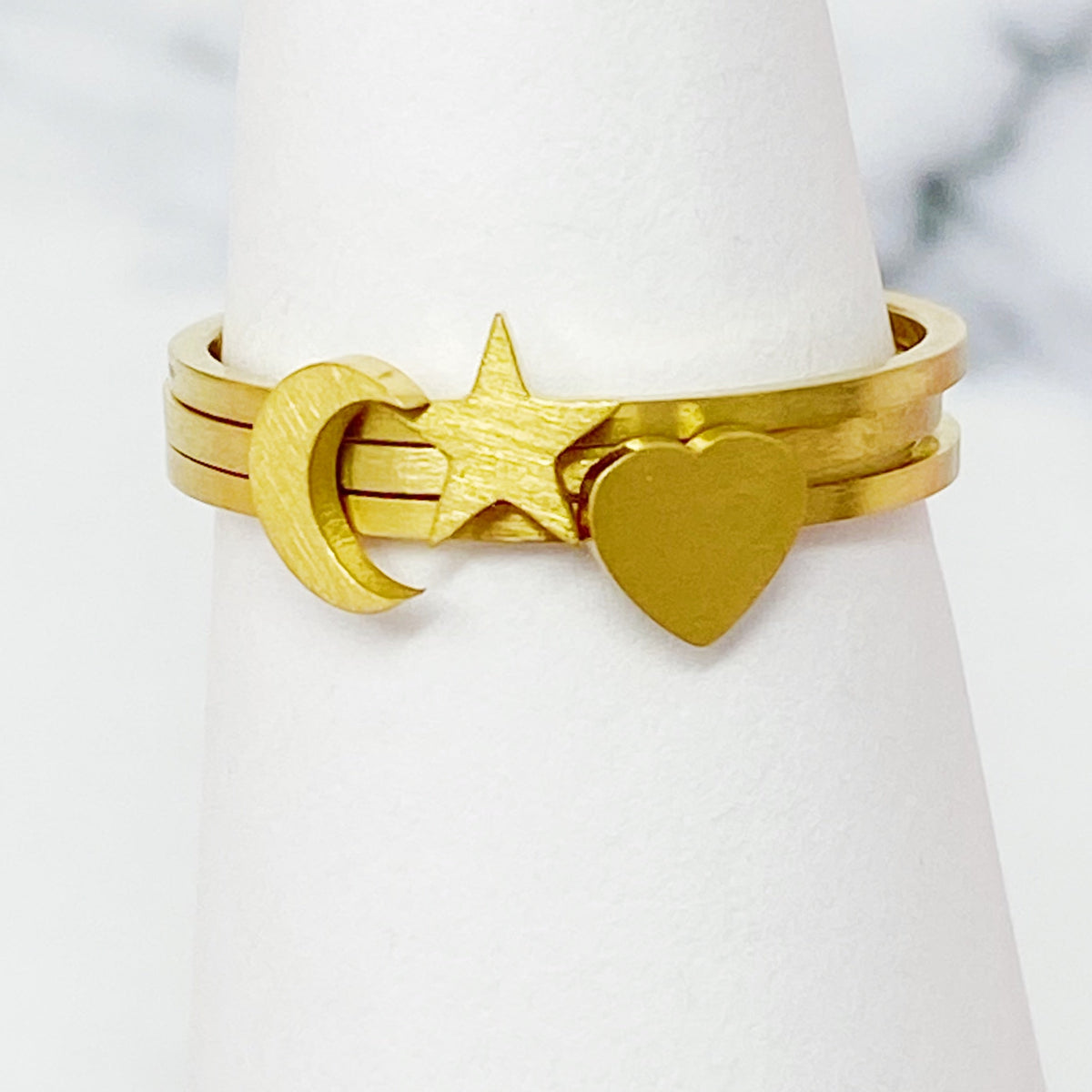 Tiny Figure Stackable Ring for Women – 18k Gold-Plated Charm Ring, Gift for Her