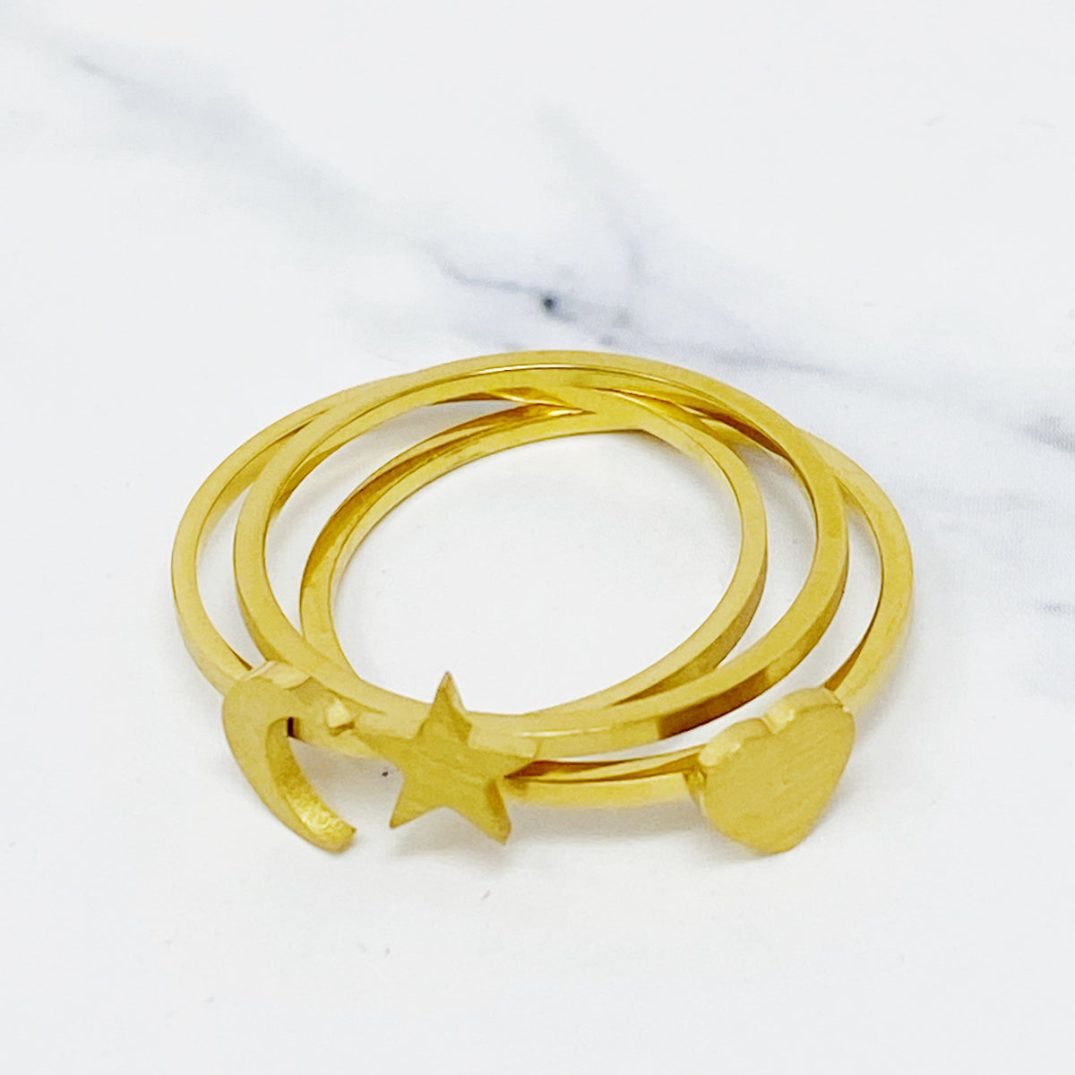 Tiny Figure Stackable Ring for Women – 18k Gold-Plated Charm Ring, Gift for Her