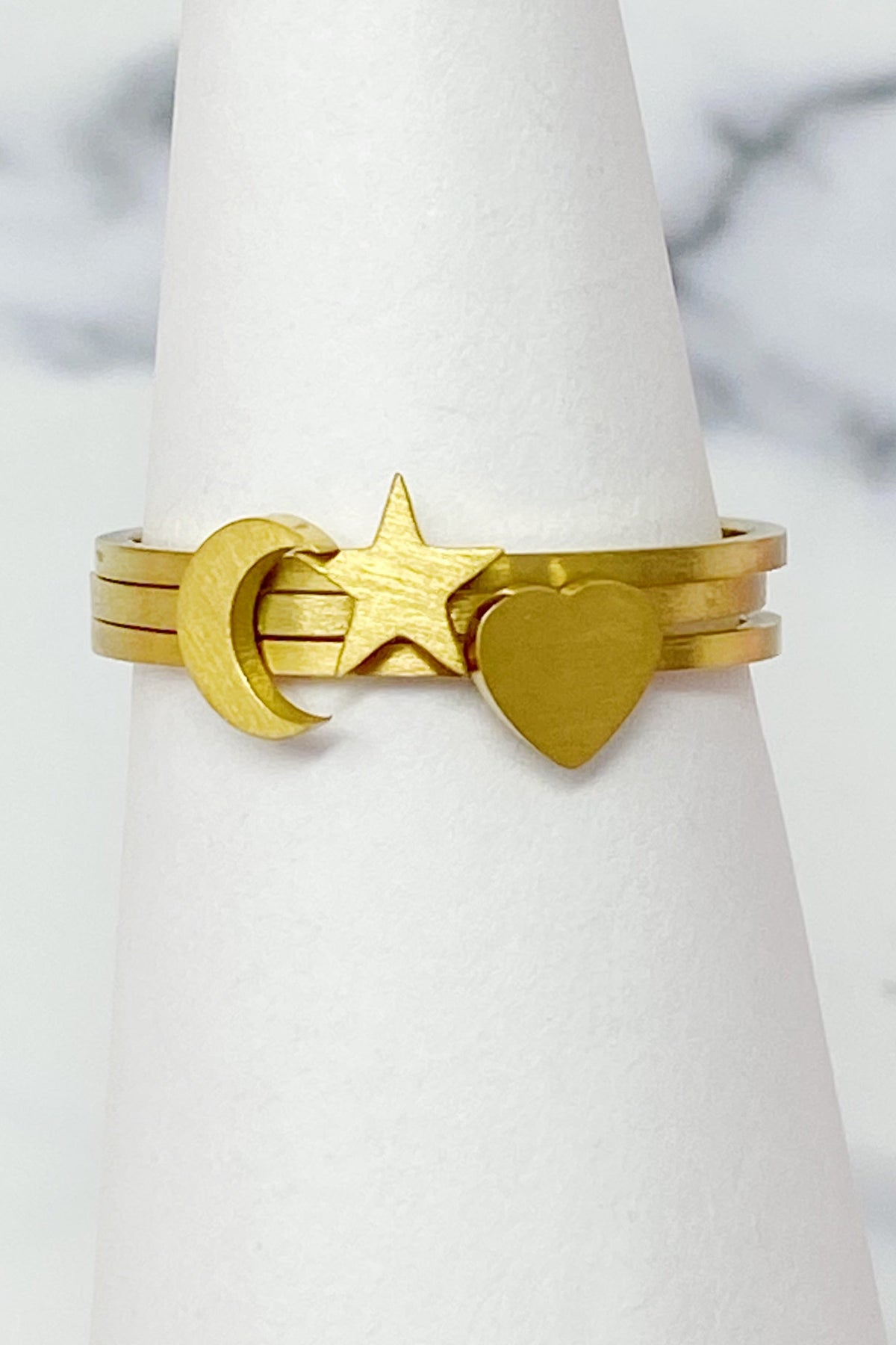 Tiny Figure Stackable Ring for Women – 18k Gold-Plated Charm Ring, Gift for Her