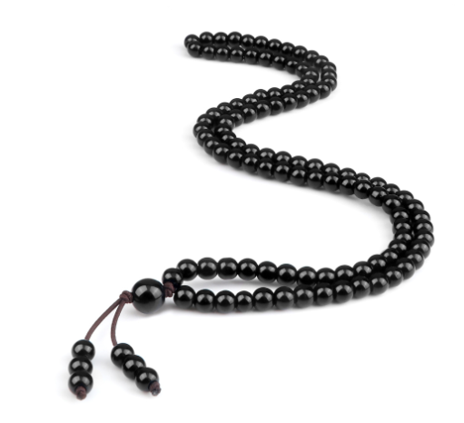 Men's Natural Stone Malachite 108 Beaded Necklace