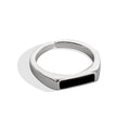 Sterling Silver Black Ring with Cool Wind Design