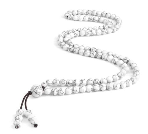 Men's Natural Stone Malachite 108 Beaded Necklace