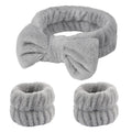 Spa Headband and Wristband Set for Women – Cute Bow Face Wash Headband with Wrist Bands, Gift for Her