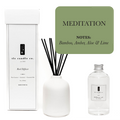 Ceramic Reed Diffuser for Home – Meditation Scent with Bamboo, Amber & Lime, Gift for Her