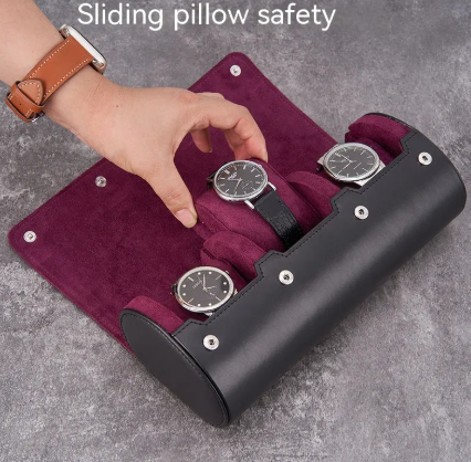 Leather Watch Roll for Men – Travel Watch Storage Case, Gift for Him