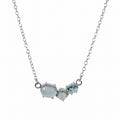 Aquamarine Claw Cluster Sterling Silver Necklace